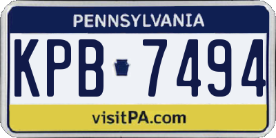PA license plate KPB7494