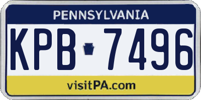 PA license plate KPB7496