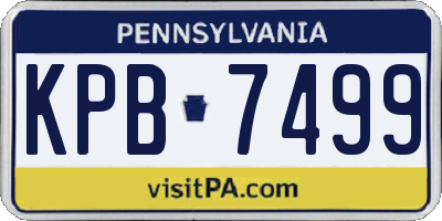 PA license plate KPB7499