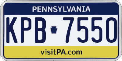 PA license plate KPB7550