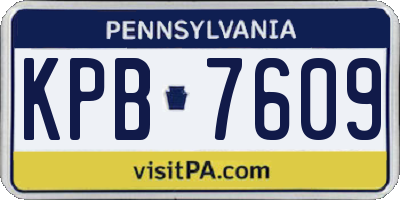 PA license plate KPB7609