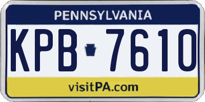 PA license plate KPB7610
