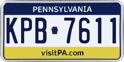 PA license plate KPB7611