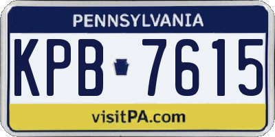 PA license plate KPB7615