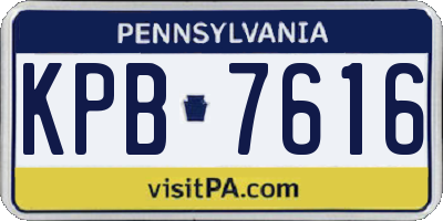 PA license plate KPB7616