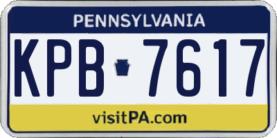 PA license plate KPB7617