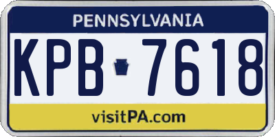 PA license plate KPB7618
