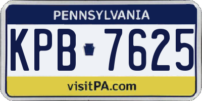 PA license plate KPB7625