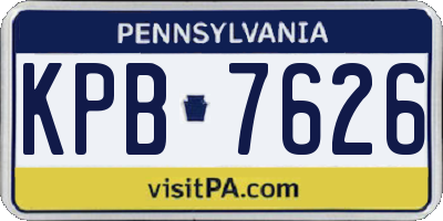 PA license plate KPB7626