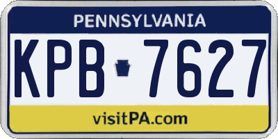 PA license plate KPB7627