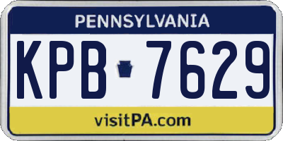 PA license plate KPB7629