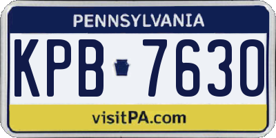 PA license plate KPB7630