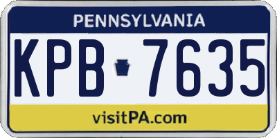 PA license plate KPB7635