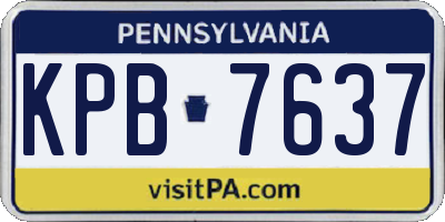 PA license plate KPB7637