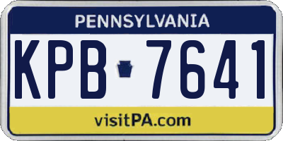 PA license plate KPB7641