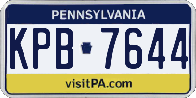 PA license plate KPB7644