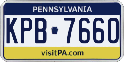 PA license plate KPB7660