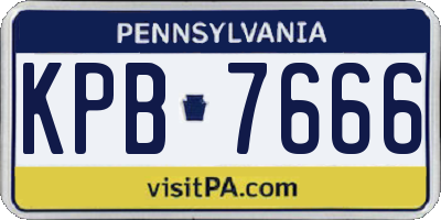PA license plate KPB7666