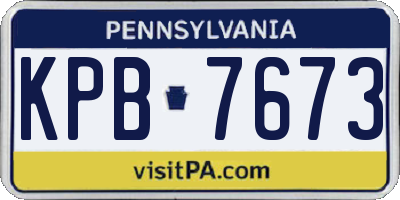 PA license plate KPB7673