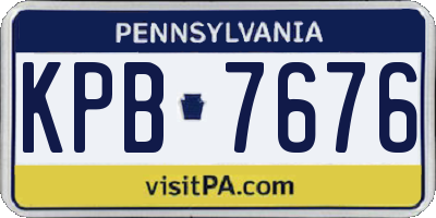 PA license plate KPB7676