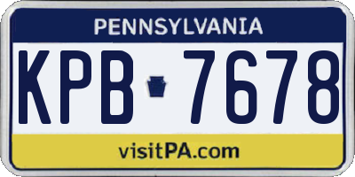 PA license plate KPB7678