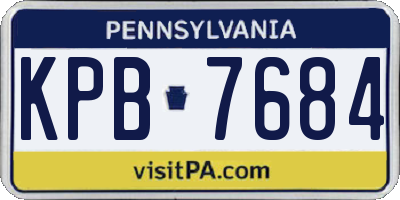 PA license plate KPB7684