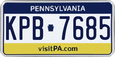 PA license plate KPB7685