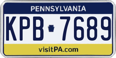 PA license plate KPB7689