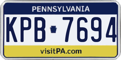 PA license plate KPB7694