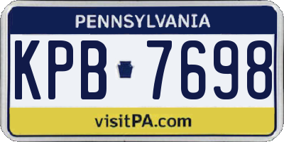 PA license plate KPB7698