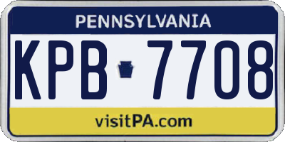 PA license plate KPB7708