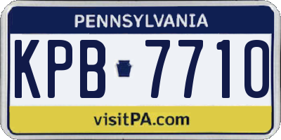 PA license plate KPB7710
