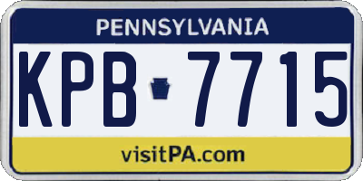 PA license plate KPB7715