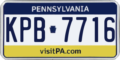 PA license plate KPB7716