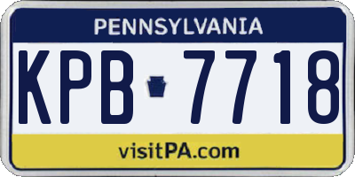 PA license plate KPB7718