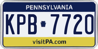 PA license plate KPB7720