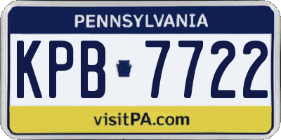 PA license plate KPB7722