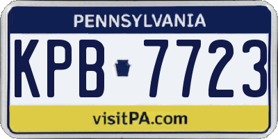 PA license plate KPB7723