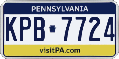 PA license plate KPB7724