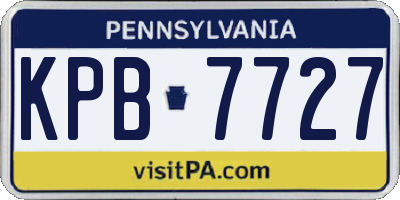 PA license plate KPB7727