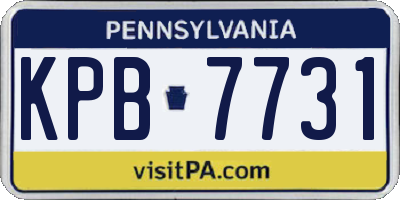 PA license plate KPB7731
