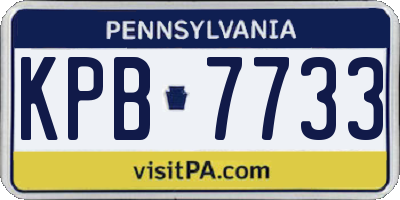 PA license plate KPB7733