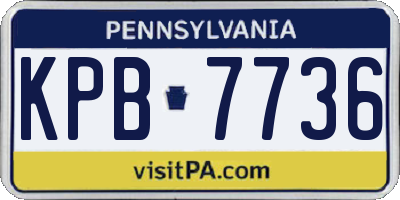 PA license plate KPB7736