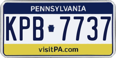PA license plate KPB7737