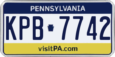 PA license plate KPB7742