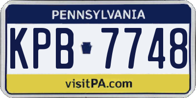 PA license plate KPB7748