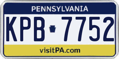 PA license plate KPB7752