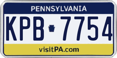 PA license plate KPB7754