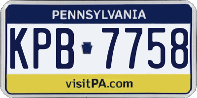 PA license plate KPB7758