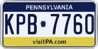 PA license plate KPB7760